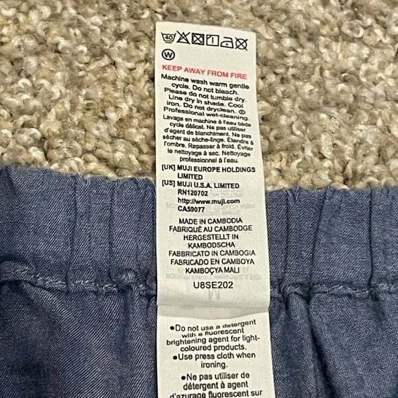 Muji Pajama Set Blue with White Piping Size M - Picture 14 of 15